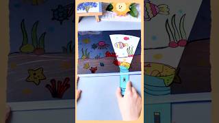 DIY Flashlight Ocean Craft 🌊✨ Reveal the Sea Animals! #Shorts