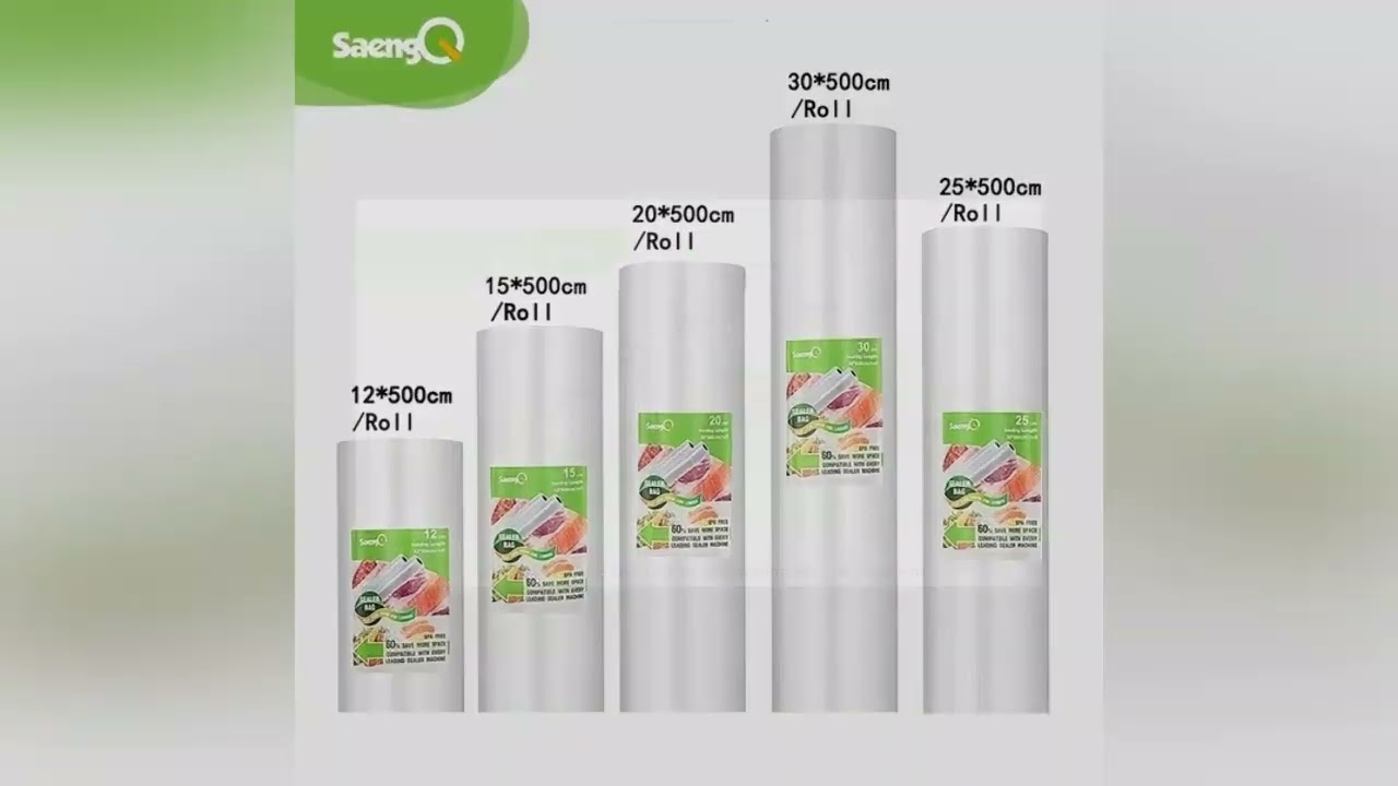 saengQ vacuum bags for food Vacuum Sealer Food Fresh Long Keeping 12+15+20+25+30cm*500cm Rolls/Lot b