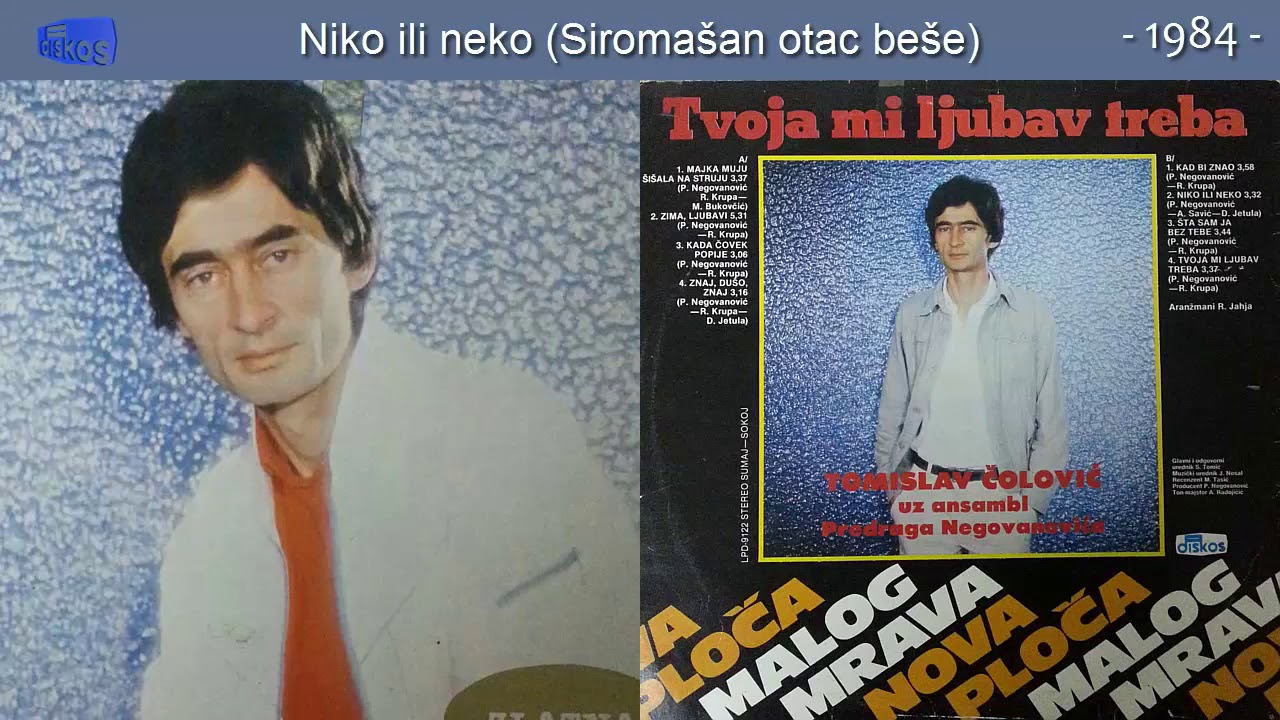 Tomislav Colovic - Niko ili neko(Siromasan otac bese) - (Audio 1984)