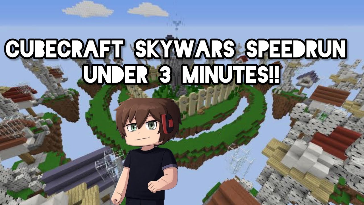 Cubecraft Skywars speedrun under 3minuts!!