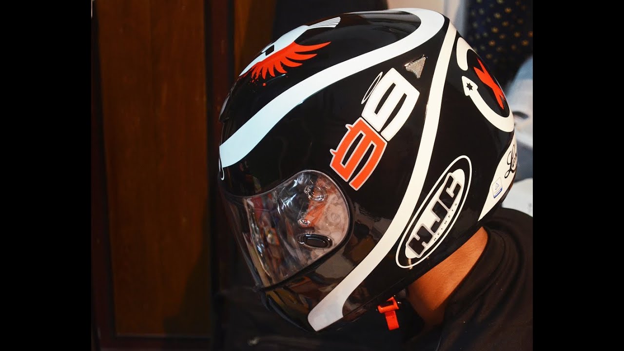 HJC CS R2 Spartan MC 5 Jorge Lorenzo Helmet review (CL ST ...