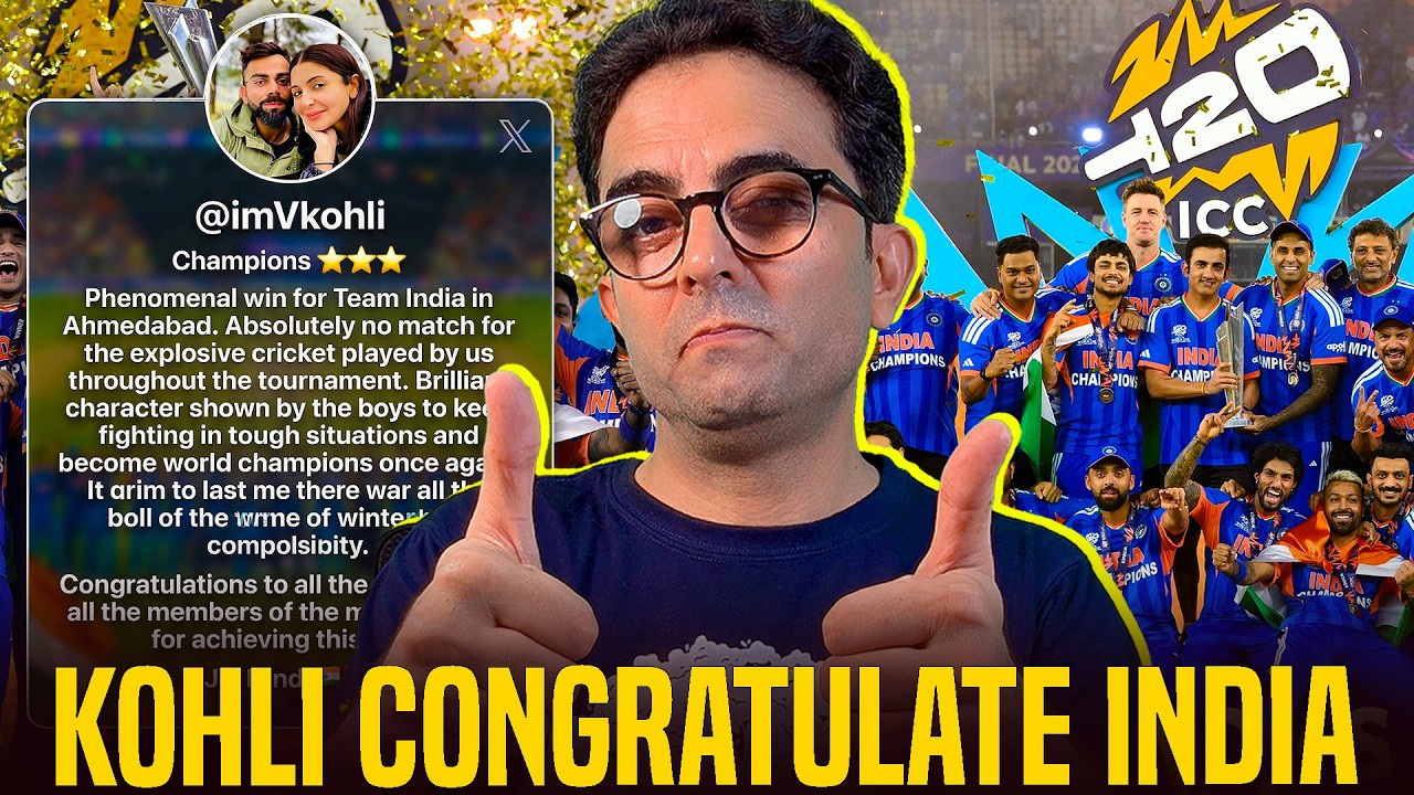 Virat Kohli Congratulates Team India After T20 World Cup 2026 Triumph 🇮🇳🏏