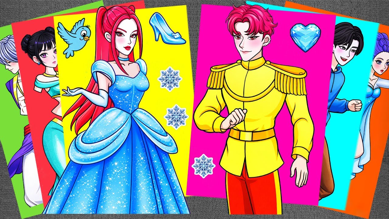 [👑Paper DIY👑] Cinderella Dress Up with HUNTRIX Mira 💙 KPOP Demon Hunters | Oddly Satisfying ASMR