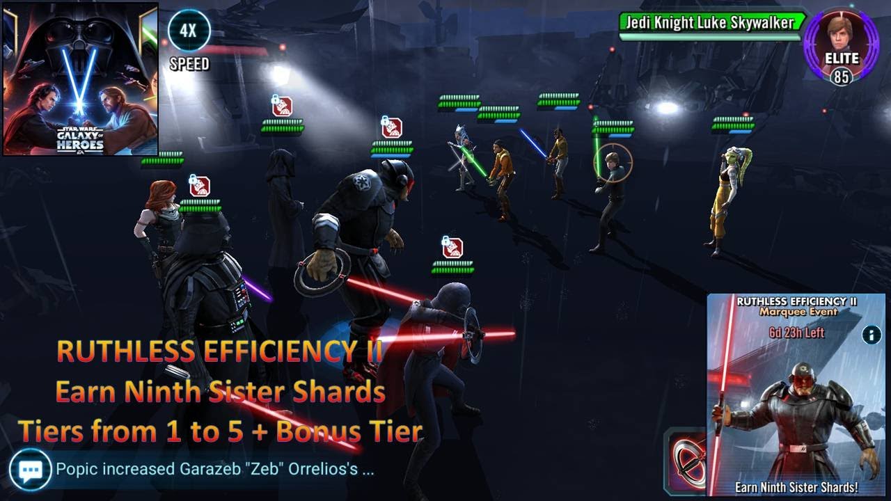 [*/\*] Star Wars: Galaxy of Heroes - RUTHLESS EFFICIENCY II Marquee Event (Earn Ninth Sister Shards)