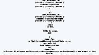 Convert dbms_output to html and selectively suppress other outputvideo Convert Dbms Output To Html