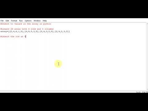 Insert to values in the array in python - YouTube