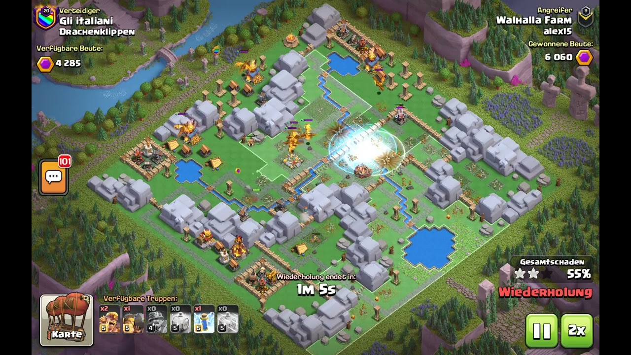 COC Raid: One Shot | Default Layout, 10.3k Dragon Cliffs / Drachenklippen