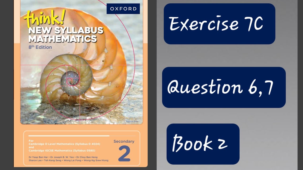 Exercise 7C (Inverse Proportion) Question 6, 7 Think New Syllabus ...