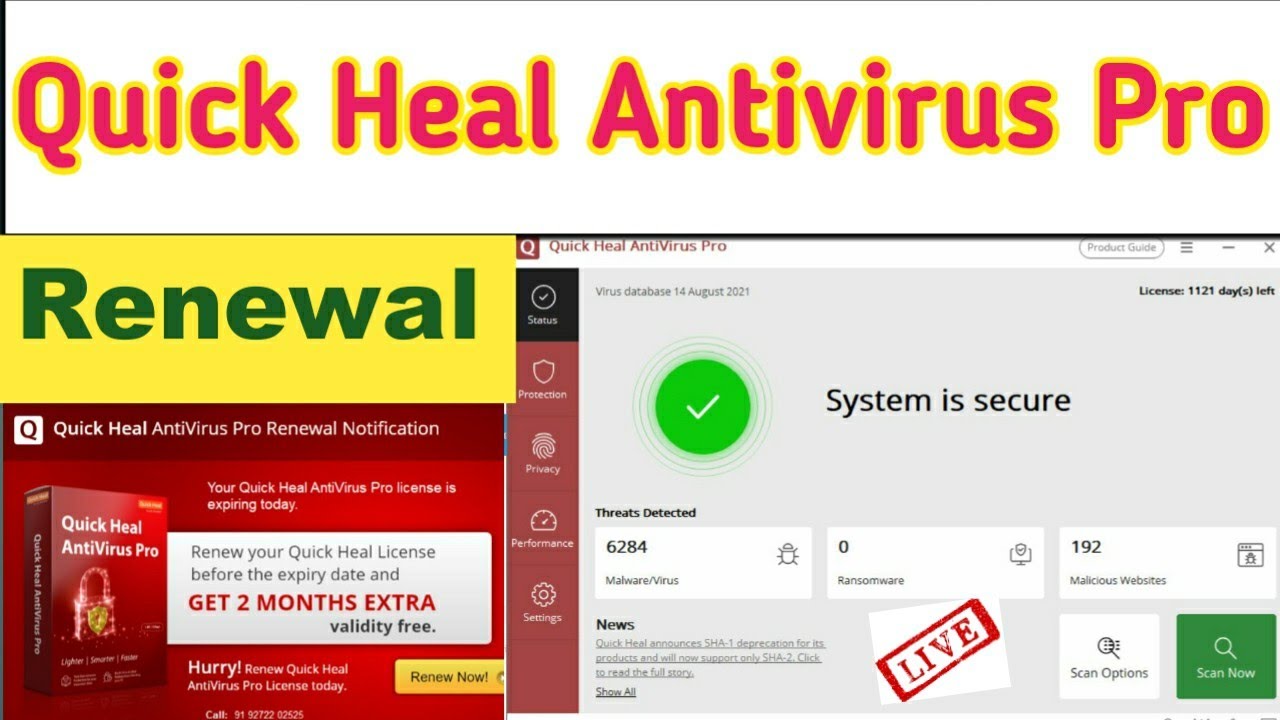 How To Renewal Quick Heal Antivirus Pro Online | Quick Heal Antivirus Pro Renewal Process online |