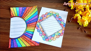 Colourful Borders Design | Border Design for School Project | Front Page  Design by Arty