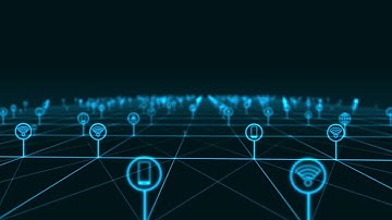 Blue Technology Icon Network Background 4K VJ Loop Video | No Copyright Background Video