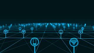 Blue Technology Icon Network Background 4K VJ Loop Video | No Copyright Background Video