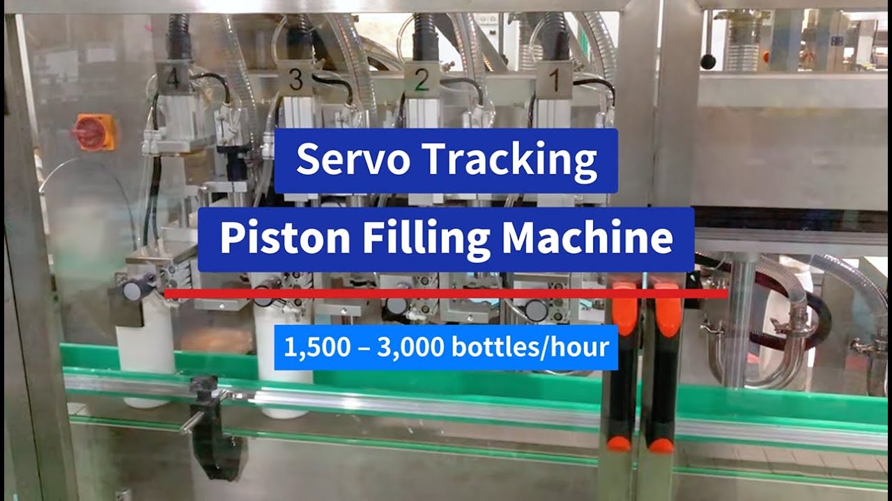 Servo Tracking Piston Filling Machine with 4 Heads & 1 Capper | High-Speed In-Line Filling Solution