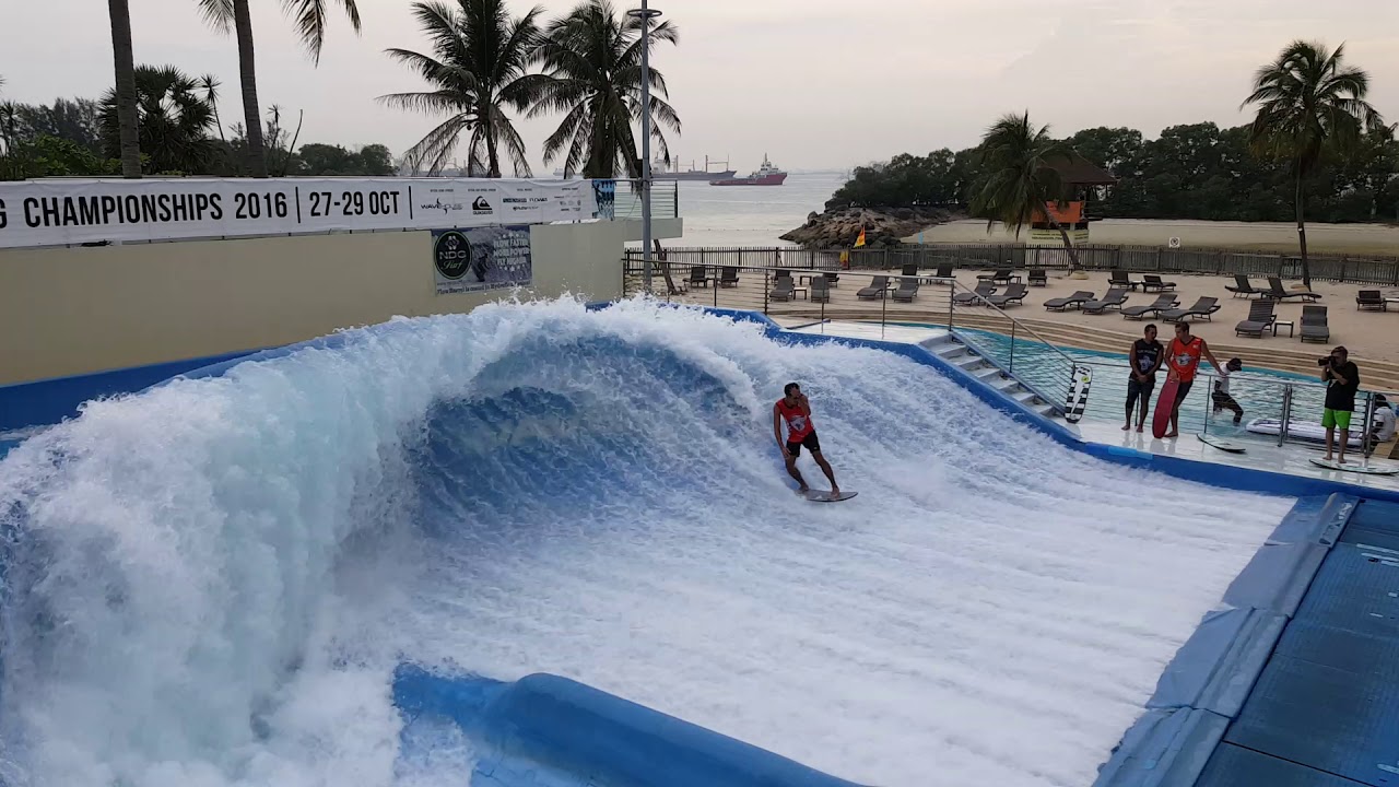 FlowRider Barrel at Wave House Sentosa for the WFC contest in Singapore ...