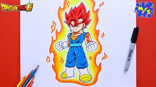 How To Draw Vegito Super Saiyan God - Dragon Ball Super