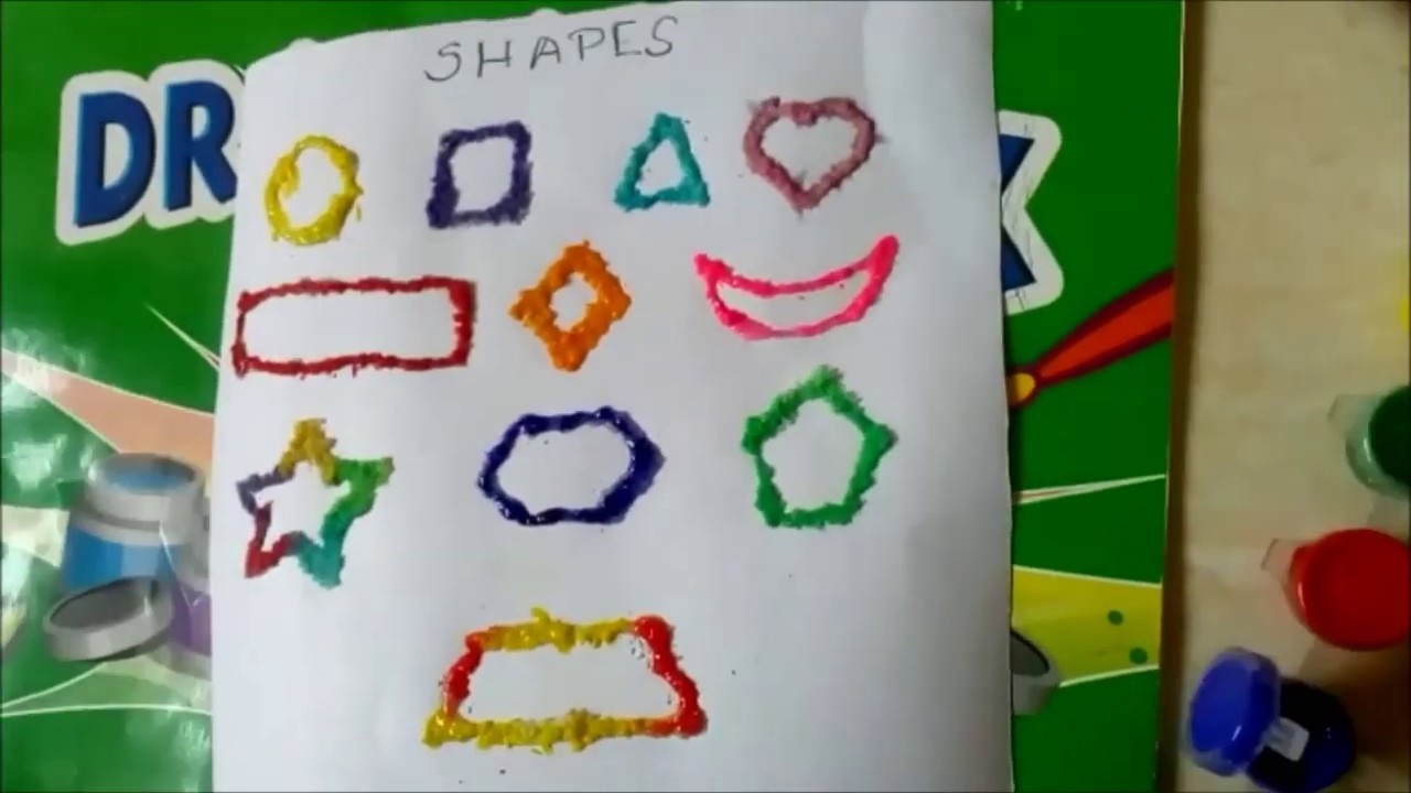 Paintings easy| Salt painting |Simple painting techniques | Fun Activities for Kids| Rainbow&shapes