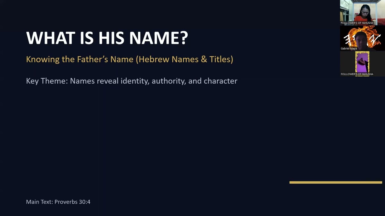 DISCIPLESHIP HEBREW NAME & TITLES