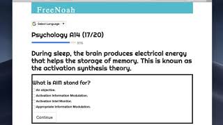 Psychology A14 1620 What Is The Activation Synthesis Theory?