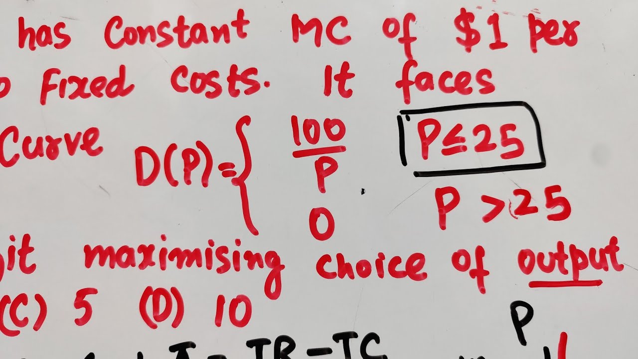 Interesting question on Profit Maximization in monopoly - YouTube