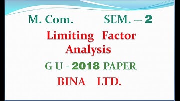 M.COM. SEM-2 ||  LIMITING FACTOR ANALYSIS -- GU 2018 -- PAPER || DR. KOMAL SONI @Dr_Komal_Soni