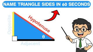 Stop Confusing Triangle Sides! 🔺 Hypotenuse, Opposite &amp; Adjacent Made EASY (60s Trick)