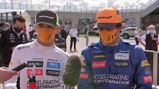Lando Norris & Carlos Sainz Post Race (Audio ) F1 2020 British GP