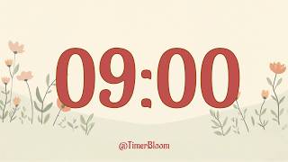 9 Minute Timer 🌸 | Silent Countdown with Ending Alarm | Study, Classroom &amp; Focus Timer | Timer Bloom