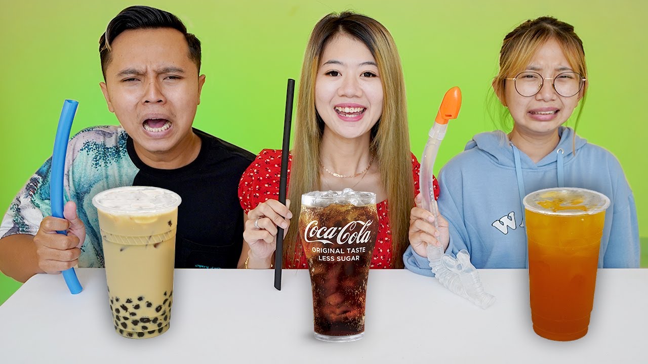 TANTANGAN MINUM PAKAI BENDA ANEH!! SUSAH BANGET MINUMNYA!!