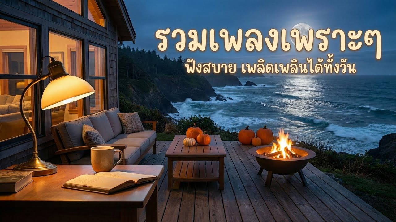 [รวมเพลงเพราะๆ Vol.4] ฟังสบาย เพลินใจแบบต่อเนื่อง / พร้อมบรรยากาศบ้านริมทะเลตอนยามค่ำ