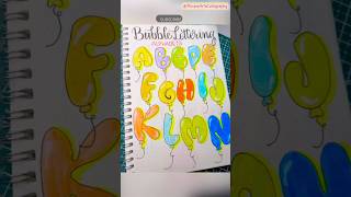 🎈 Bubble balloon Lettering Alphabets ✍️ | Fun & Easy Lettering for Beginners 🎨 #shorts #ytshorts