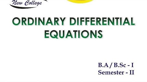 chapter 2 exercise 2.1 #mdu #bsc #ba ordinary differential equations ODE 2nd semester maths