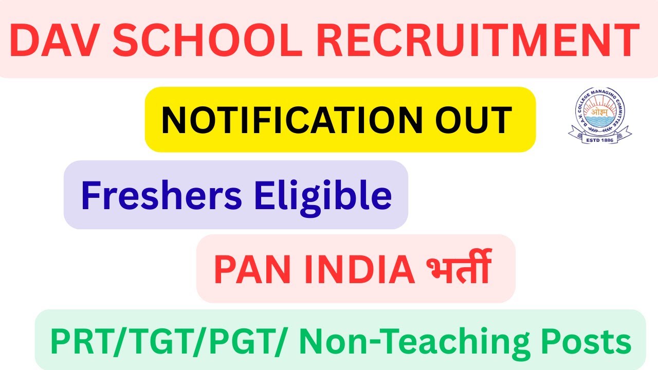 DAV STAFF RECRUITMENT 2026 || NOTIFICATION OUT || APPLY NOW