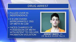 Traffic stop leads to arrest of Black River Falls man on Meth charge