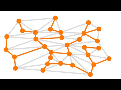 Prim's Minimum Spanning Tree Algorithm - example with 30 nodes - YouTube
