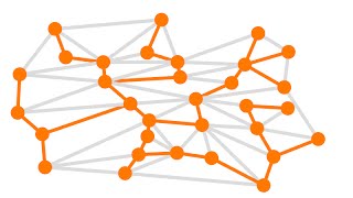 Prim's Minimum Spanning Tree Algorithm - example with 30 nodes