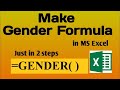 How To Make Your own GENDER Formula in Ms Excel With easy And Simple Method.