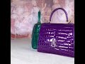 High Shiny Croc Leather. Top Handle Bag