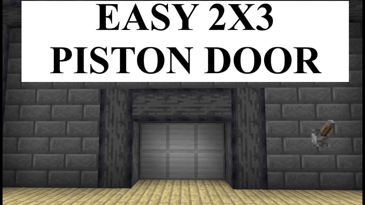 Простейшая поршневая дверь 3x2 для Minecraft Java