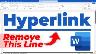 How to Remove the Underline from a Hyperlink in Word