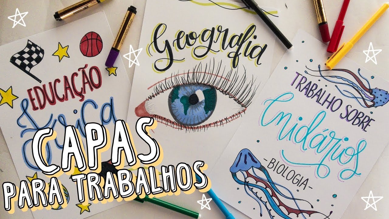IDEIAS BONITAS PARA CAPAS DE MATÉRIAS E TRABALHOS!