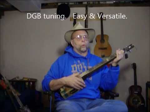 the most versatile cigar box guitar tuning: dgb- song medley demo