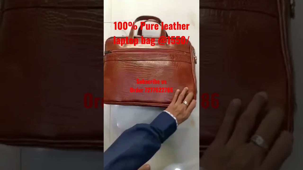 100% Pure leather laptop bag 