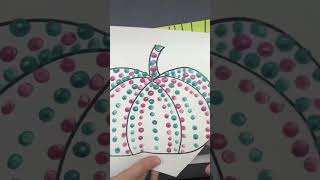 🖌️Yayoi Kusama dot pumpkins! #kidsart #art #yayoikusama #shorts