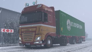 ETS 2 1.42 RUSMAP🌡WINTER/SNOW❄ DAF E6 MX13 SCHLUESSELBURG - KOLPINO [4K] screenshot 5