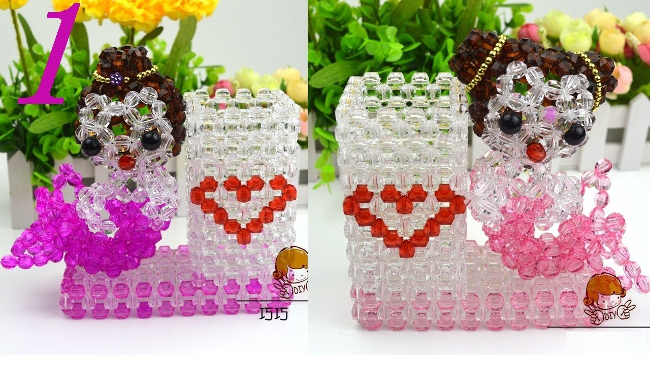 水晶串珠 趣味小物 美人魚筆筒  1/2