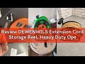 Review DEWENWILS Extension Cord Storage Reel, Heavy Duty Open Cord Reel with 4-Grounded Outlets, 12/
