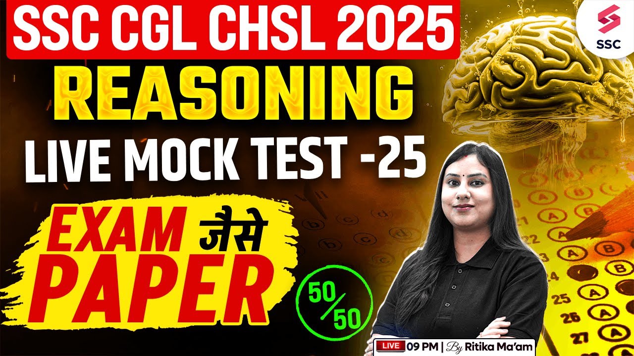 SSC CGL 2025 | SSC CGL REASONING CLASSES 2025 | REASONING LIVE MOCK ...