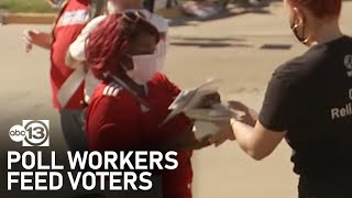 Poll workers help feed voters on Election Day