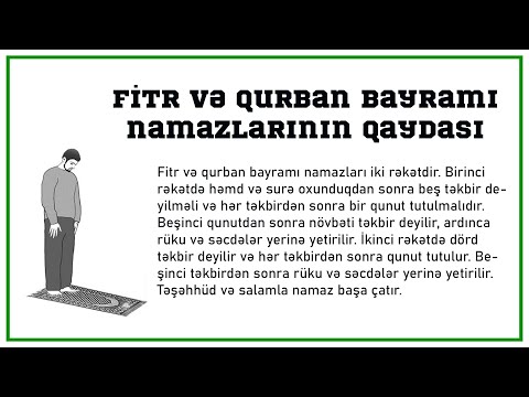 Fitr və qurban bayramı namazının qılınma qaydası