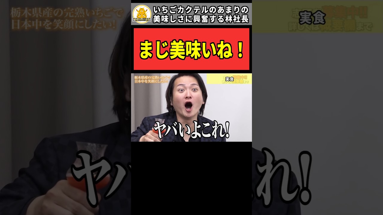 【令和の虎】「まじ美味いね!」いちごカクテルのあまりの美味しさに興奮する林社長【令和の虎切り抜き】#令和の虎 #令和の虎切り抜き #tigerfunding #林尚弘 #桑田龍征 #野口功司 #南忠則